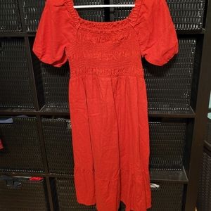 Ingrid & Isabel Red Short Sleeved Smock Maternity Dress Maternity Sz Small